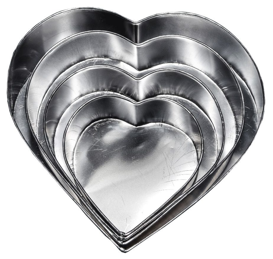 5 Moldes Corazón Antiadherente Para Torta Queque Repostería 